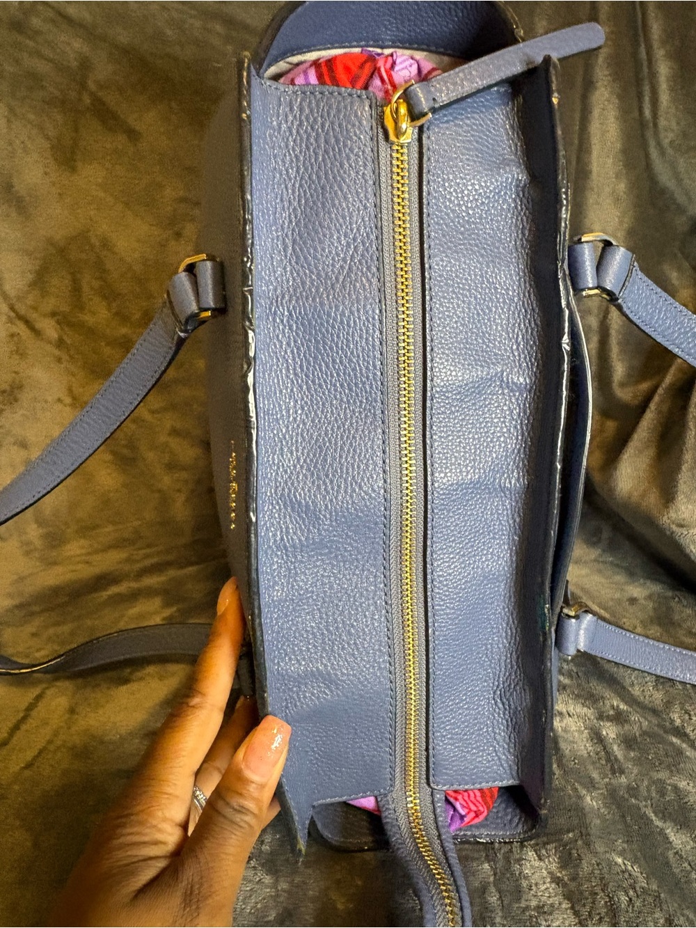 Kate Spade Navy Blue  Leather Tote - Picture 9 of 12